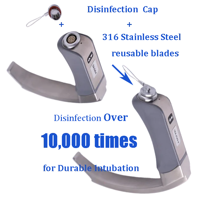 Vídeo Laringoscópio para vídeo de intubação de vias aéreas Preço de fábrica com tela de 3 polegadas 3 lâminas opcionais