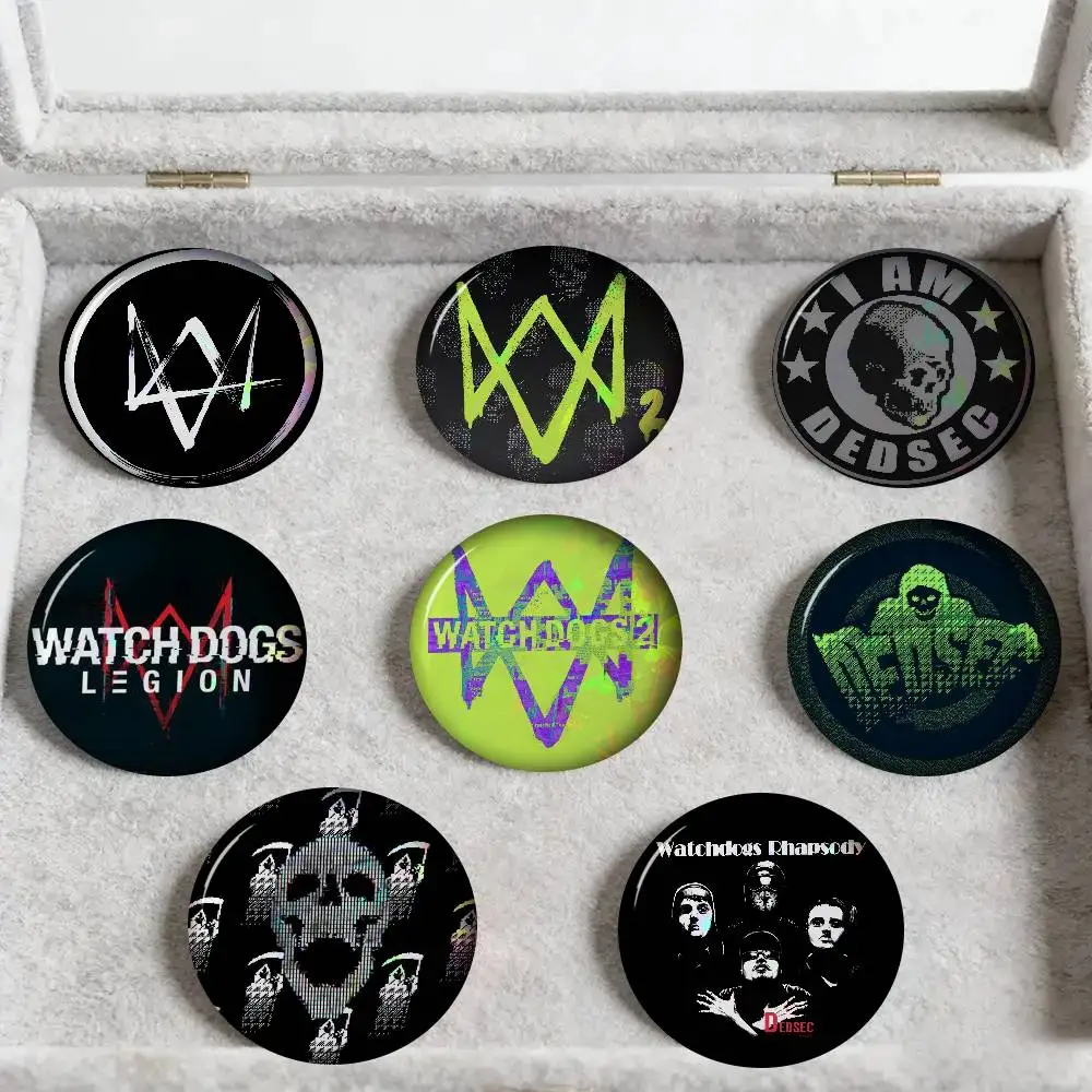 LOGO Watch Dogs Game    Cute Series Pins Funny Badge Interesting Cartoon Animals Brooches Backpack Clothes Gift Accessory