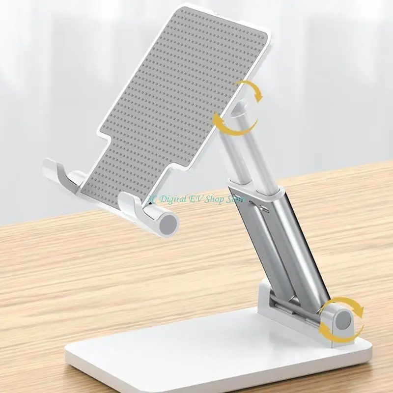 E74D Adjustable Foldable Cell Phone Stand Holder for Desk,Universal Compatible from 12.9 to Small Smartphone