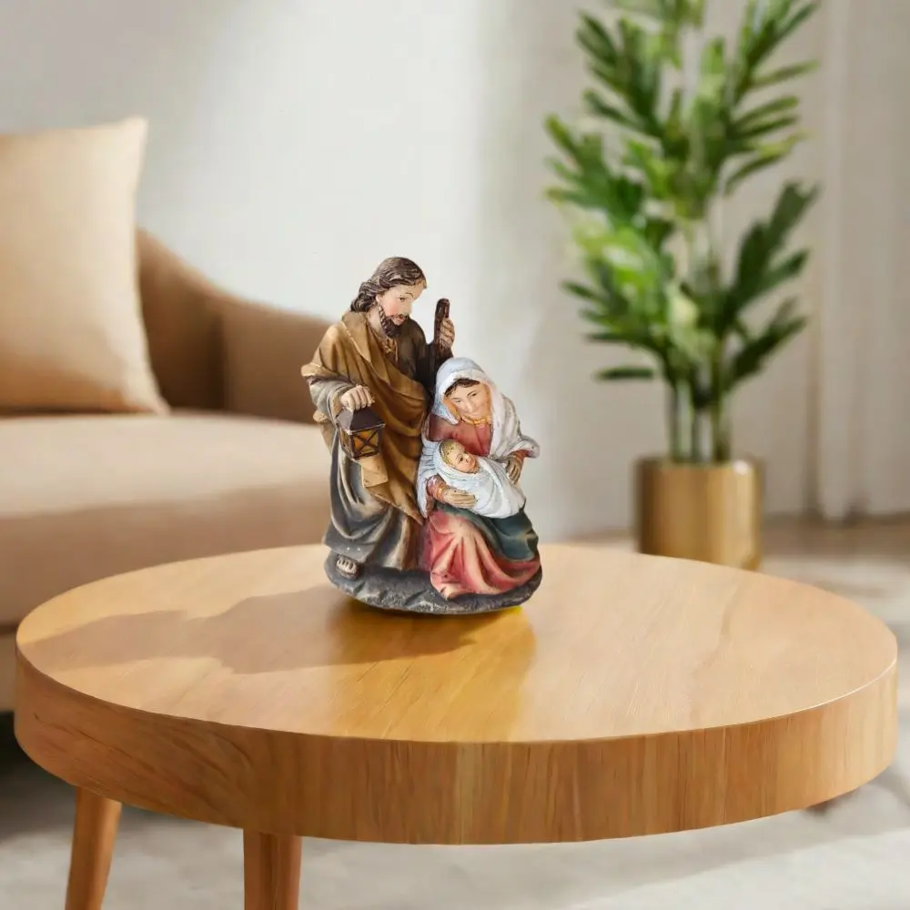 

Exquisite Handmade Holy Family Statues Painted Cartoon Christ Figurine Religious Sculptures Desktop
