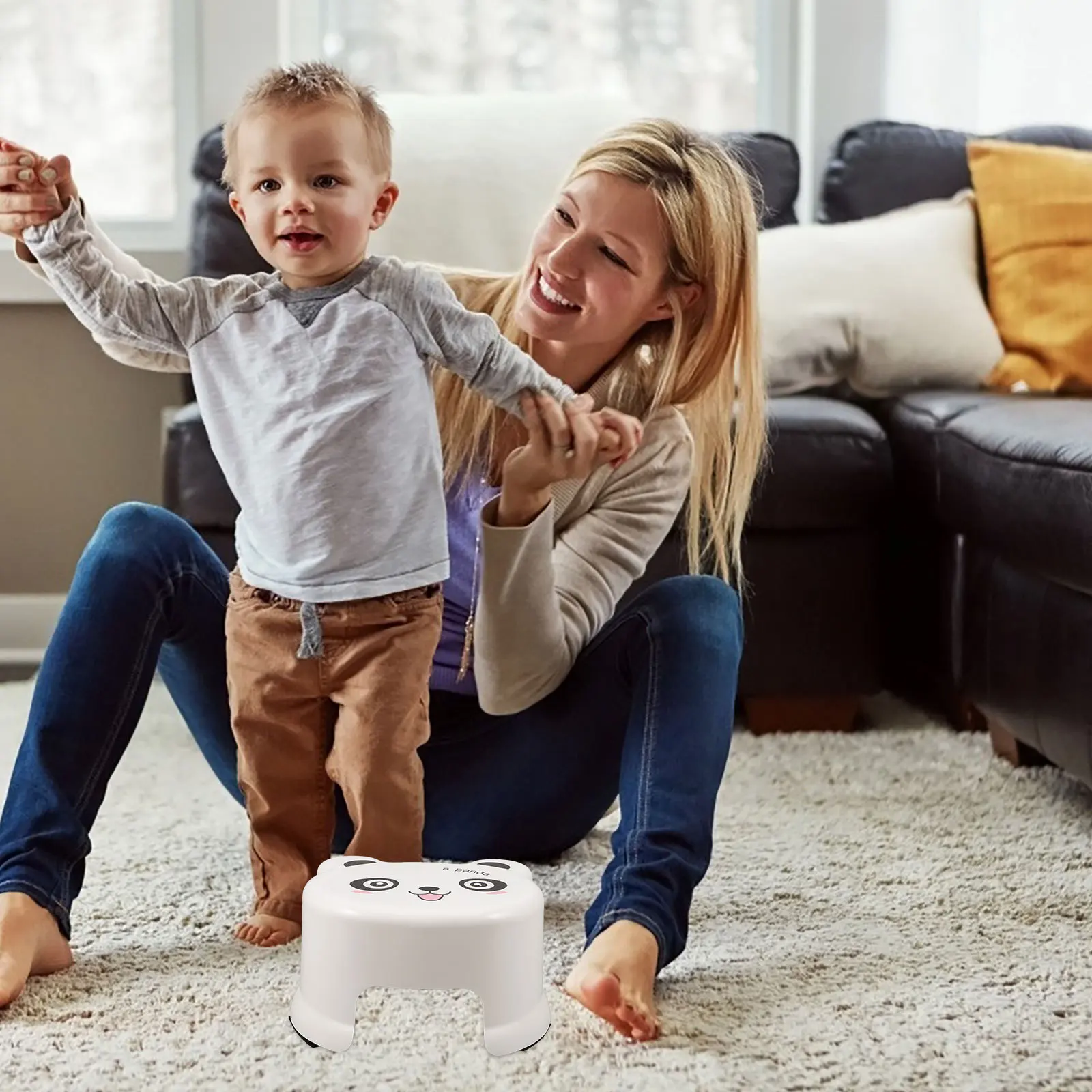 مقعد حمام لطيف للأطفال شديد التحمل، قاعدة غير قابلة للانزلاق للأطفال الصغار في الحمام والمطبخ، خطوة صغيرة للاستخدام، مقعد لحضانة الأطفال