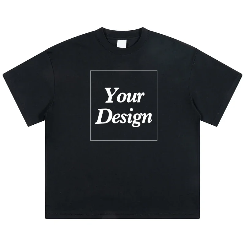 DIY Custom T Shirt HeavyWeight 100% CottonCustomized Diy Print Your Photo Brand Text Tops Hip Hop Oversized Men Women Tee