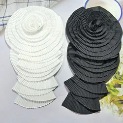 Luxury Chiffon Pleated Flower Appliqué Prom Dress Waist Decoration for Quinceañera Pageant Evening Dress Corsage DIY Craft Patch