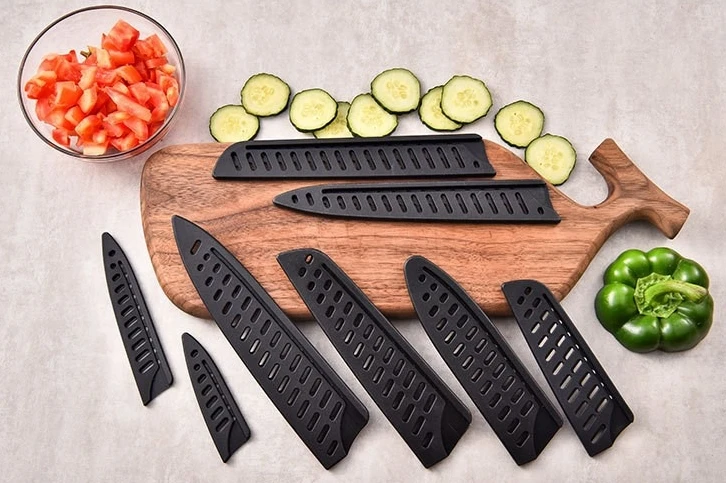 3.5/5/6/7/8 Inch Kitchen Knife Sheath Black Plastic Knife Covers Knife Blade Protector Cover Edge Guards Case Kitchen Accessorie