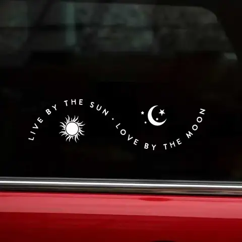 Sun and Moon Love - Bohemian Sun and Moon Pattern Car Stickers, Mirror & Outdoor Decorative Stickers, Vinyl Stickers