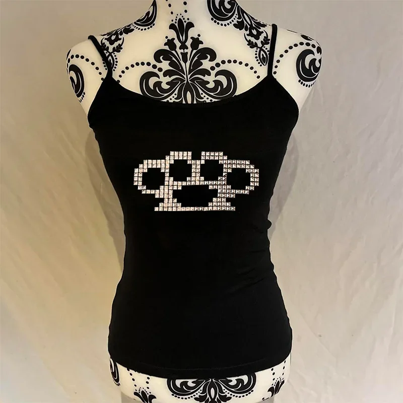 Y2K-Kleidung 2000er Top-Ästhetik Streetwear Emo Girls Tanktops Punk-Grunge Camisole-Tops Ärmellose Damen-Prints Süße Crop-Tops