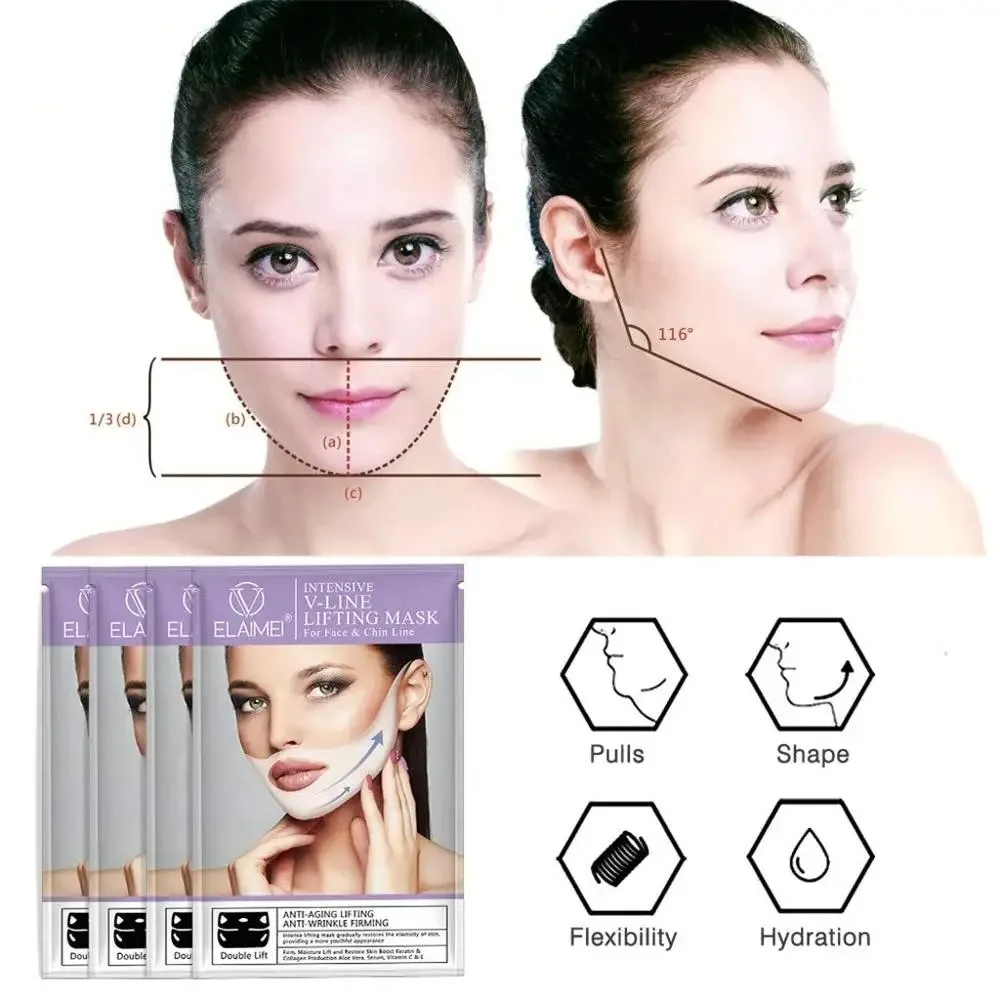 1PCS Face Lift Slimming Mask Neck Mask Face Lift V Lifting Chin Up Patch 4D Ear Tightening Skinny Masseter Double Chin Reducer