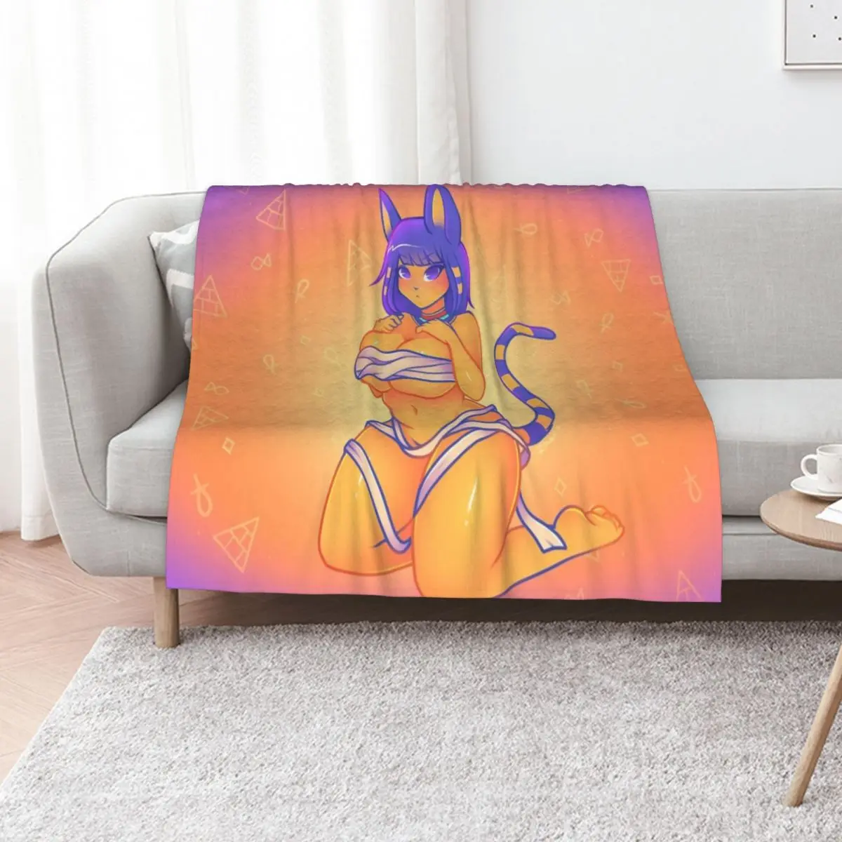 

Queen Ankha! Throw Blanket Plaid Softest valentine gift ideas For Decorative Sofa Blankets