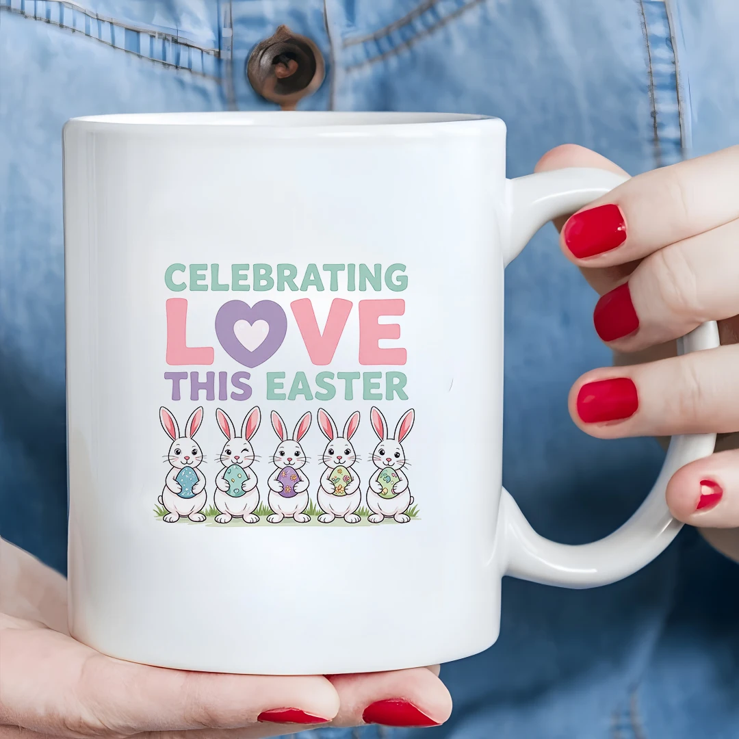 

11oz Cup + Easter Themed Cup + Cartoon Rabbit Egg Cup + Family Office Gift