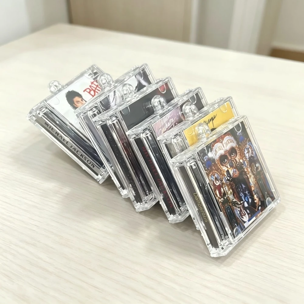 Mini Album‑Cover Keychain, Transparent  Music‑themed Pendant, NFC‑Induction Decorative Ornament for Music Enthusiasts