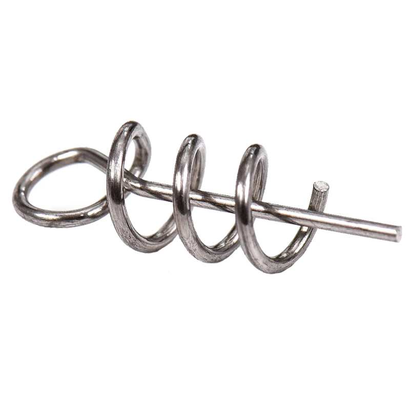 50x 14mm Spring Twist Lock Fishing Hook Centering Pin Crank Hook Baits Lure Rig Fixed for Latch Needle Spring Twist Lock