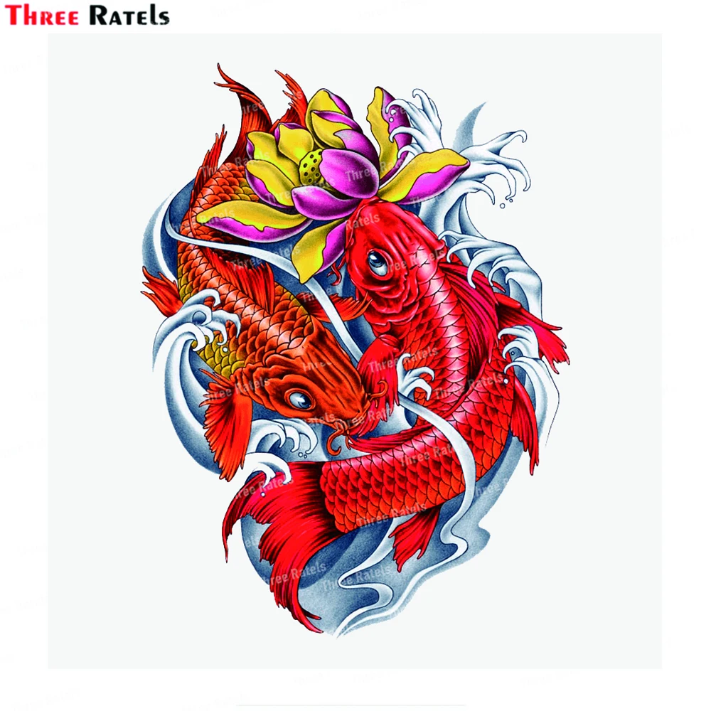 Three Ratels L889 Japanese Giant  Koi Fish Sticker  For Fuel Tank Cap Mirror Bumper Decor Car Accessory Decals