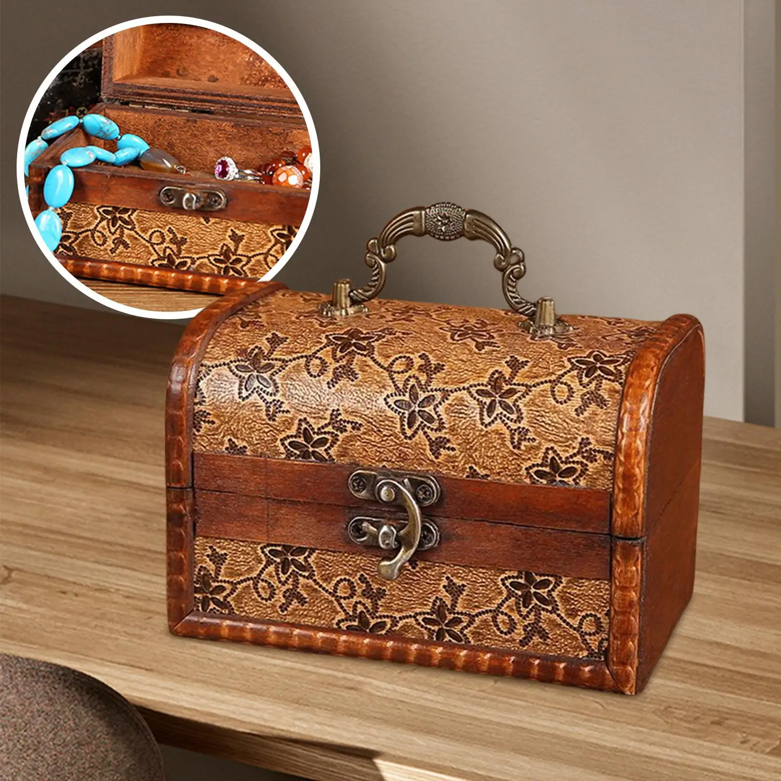 Jewelry Storage Box Decorative Wooden Wedding Gift Container for Earring