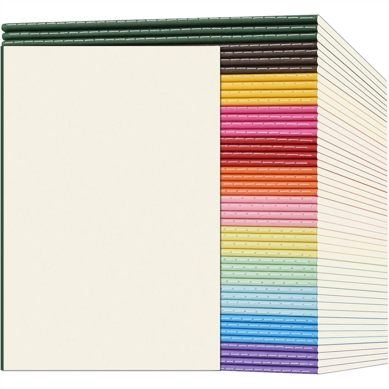 

48 Pack Colorful Blank Notebooks Bulk, A5 Journals 60 Pages, 8.3x5.5 Inch Plain Paper for Travel Writing Work School