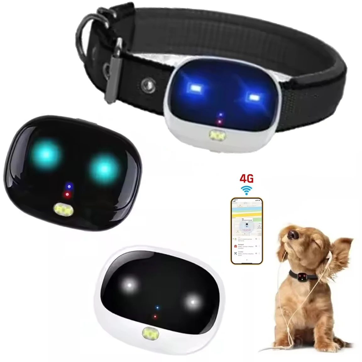 4G Mini Gps Tracker for Cats with Led Light Pet Waterproof Anti Lost Gps Real Time Locator Collar Pet Two-way Voice Dog Supplies