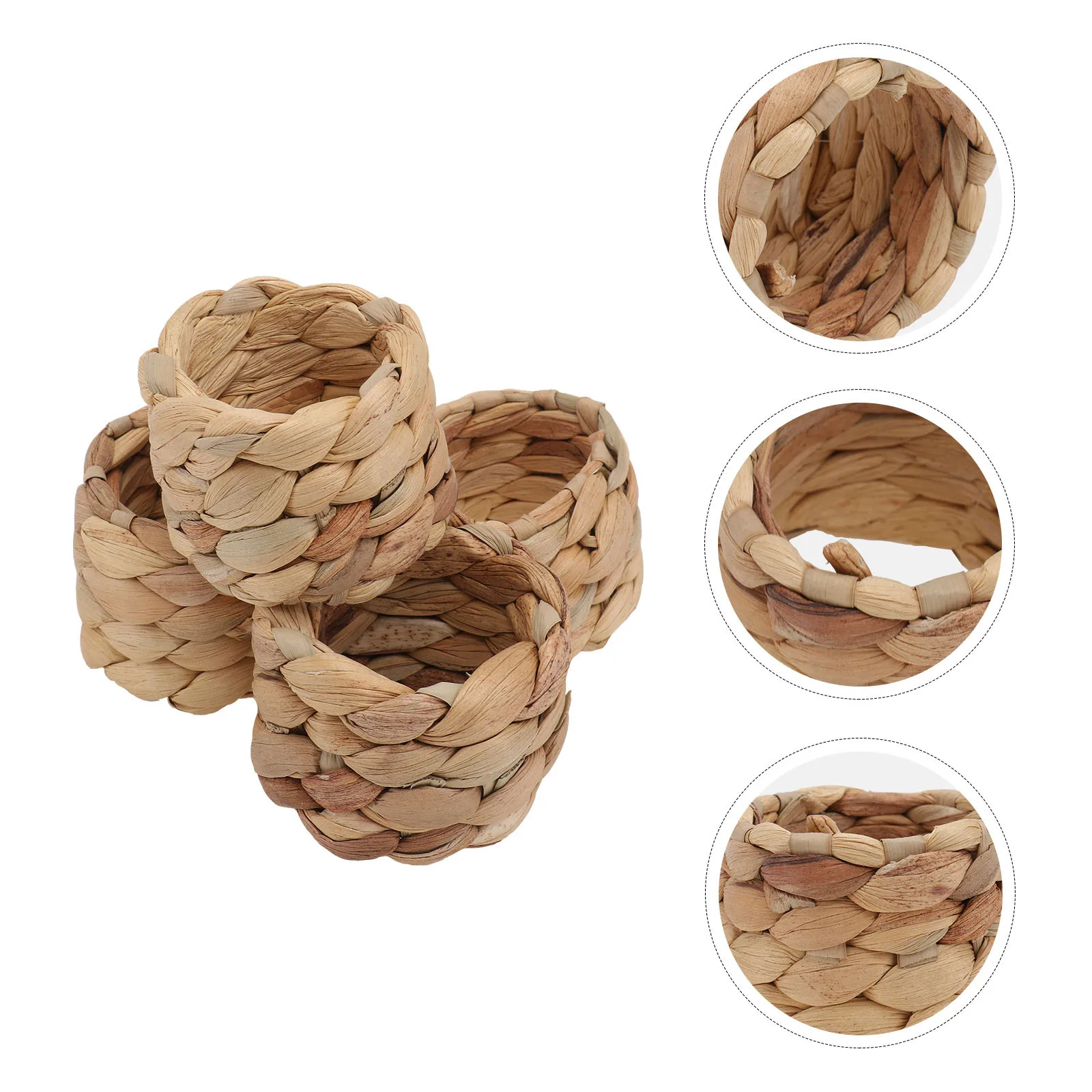 

4Pcs Napkin Rings Hand Woven Weaving Craft Banquet Napkin Holders Decorative Buckles for Party Wedding Home Decor