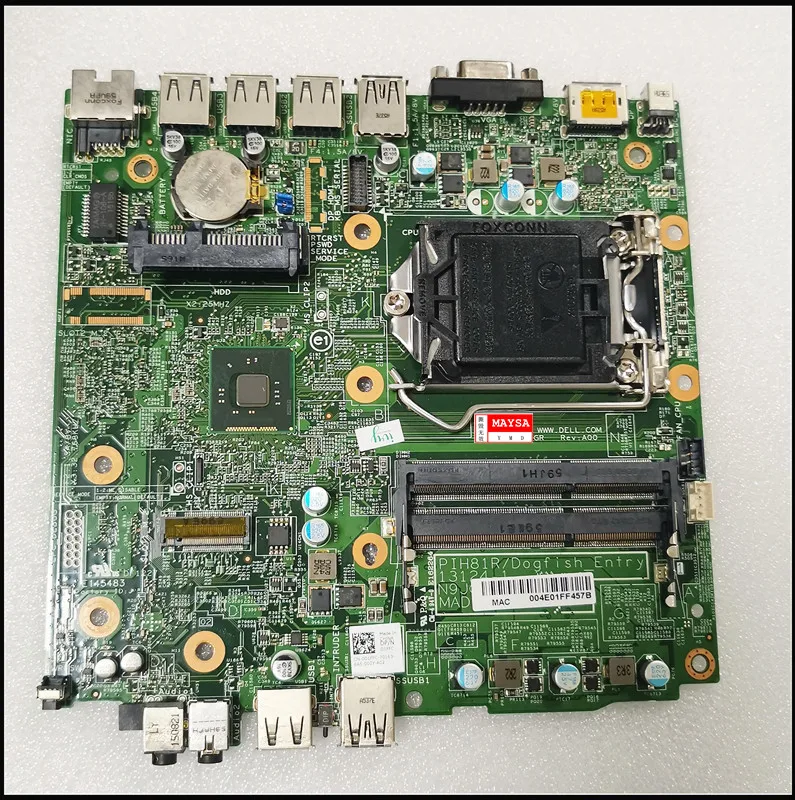 PIH81R/Dogfish_Entry 13124-1 PIH81R VRWRC N9JGR LGA1150 DDR3 H81 MotherBoard for DELL Optiplex 3020 9020 MICRO 3020M 9020M