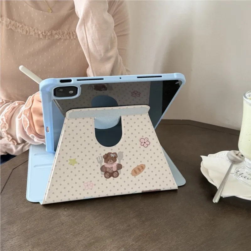 Fair Isle Polka Dot Tablet Case For iPad Mini Air 2 3 4 5 6 7/Pro 9.7-11 (2018-2025)/7/8th 9th/10th Gen A16 2025 M2 M3 M4 Cover