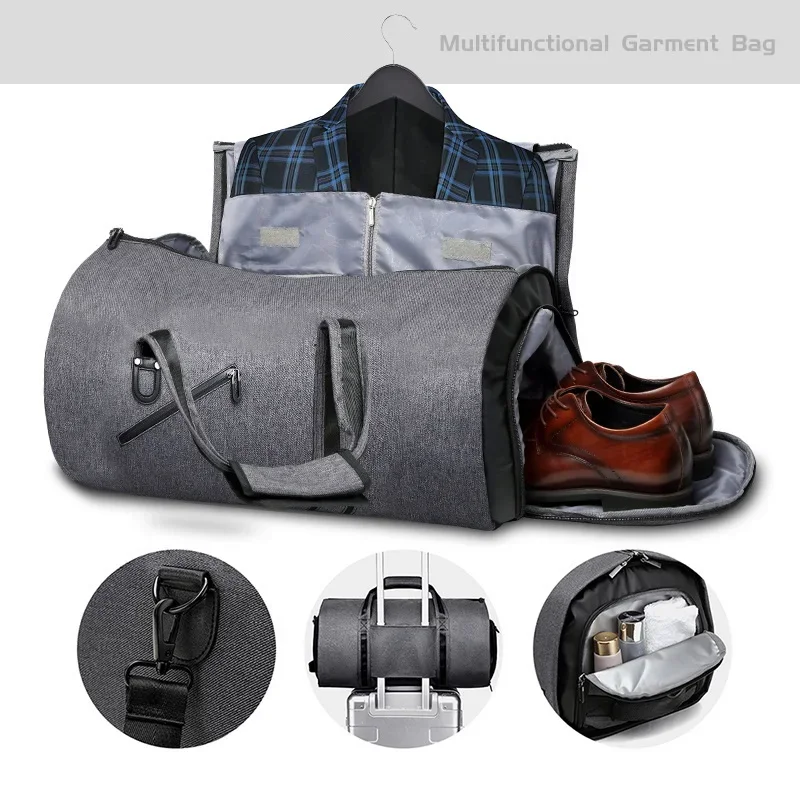 Multifunction Men Suit Storage Travel Bag Large Capacity Luggage Handbag Male Waterproof Travel Duffel Bag Shoes Pocket