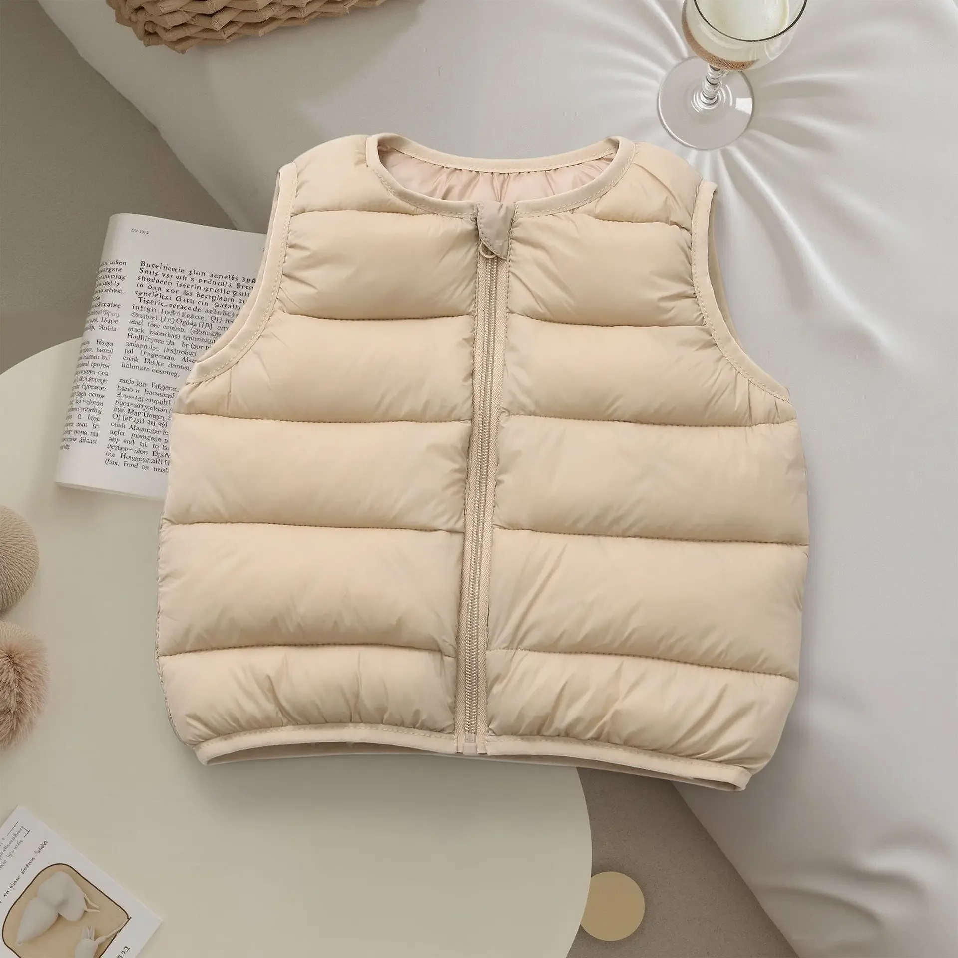 New Baby Vest Kid Toddler Cotton Jacket Thick Sleeveless Inner Outer Vest  Autumn Winter Children Pure Color Down Jacket Vest