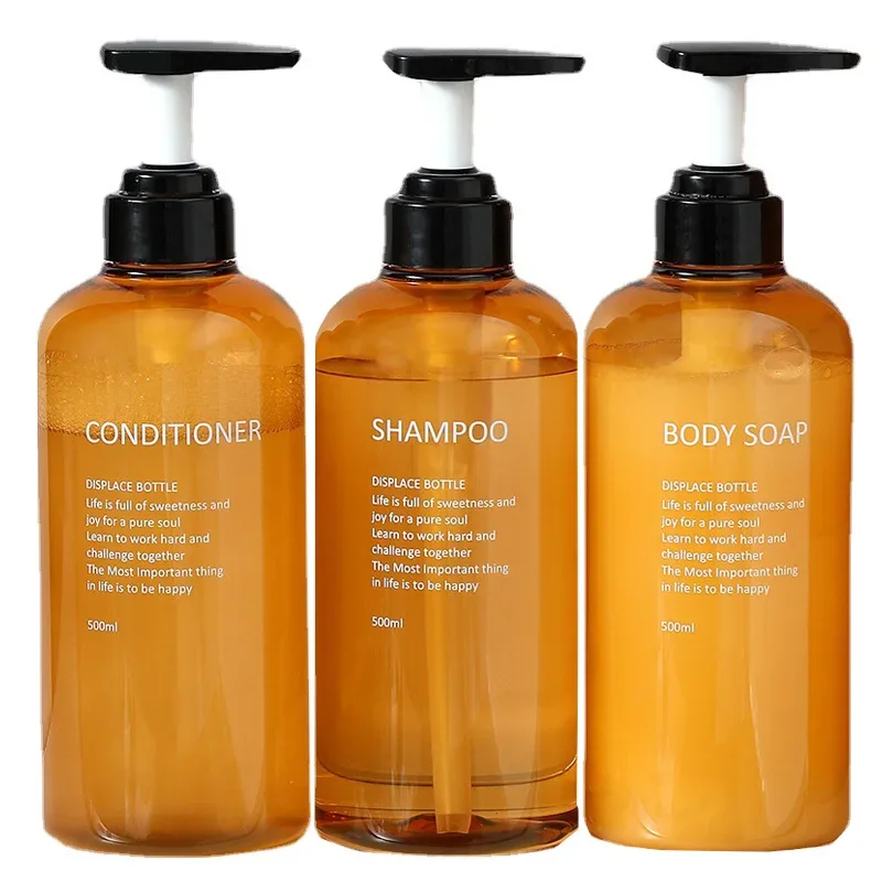 3pcs Liquid Soap Dispenser Bottle Set Hand Sanitizer Bottle Shampoo Body Wash Shower Gel Bottle Outdoor Travel Tools 300ML/500ML