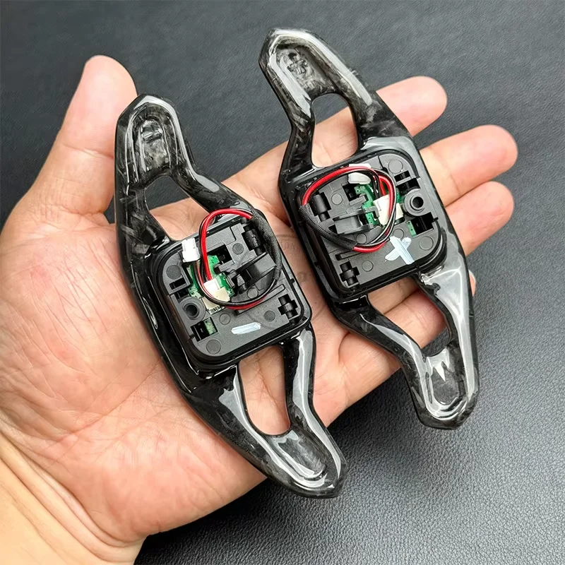 Car steering wheel shift paddles upgraded with carbon fiber material suitable for Audi A4 B9 A4 B8 A6 C8 Q5L - view 2