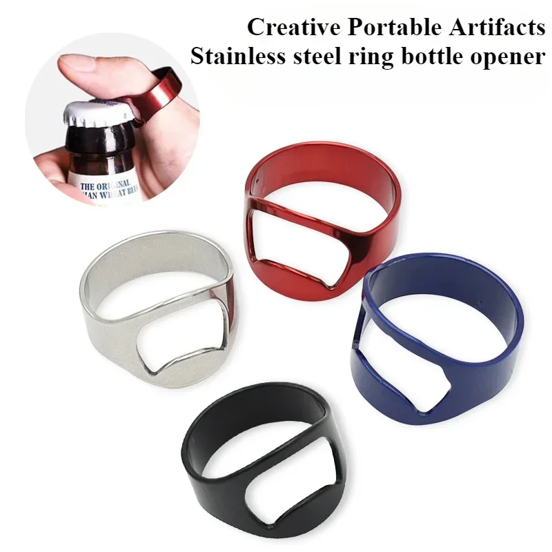 1PC Beer Bottle Opener Stainless Steel Ring Bottle Opener Bar Opening Beer Driver Wine Opener