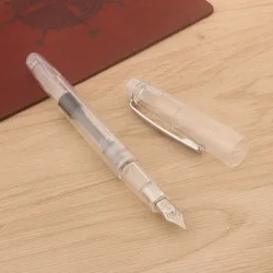 2024 Transparent White Fountain Pen Spin Plastic EF Nib Student Stationery Supplies Color Ink Pens