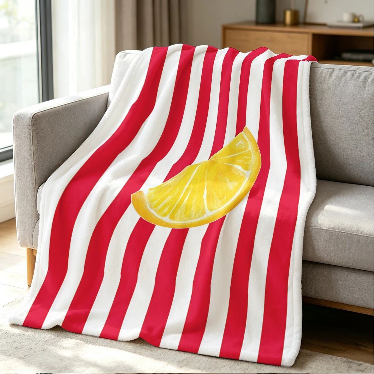 Lemon Slice Blanket Soft Cozy Throw for Sofa Bed Festive Holiday Decor Gift for Kids and Adults,Lightweight and Warm
