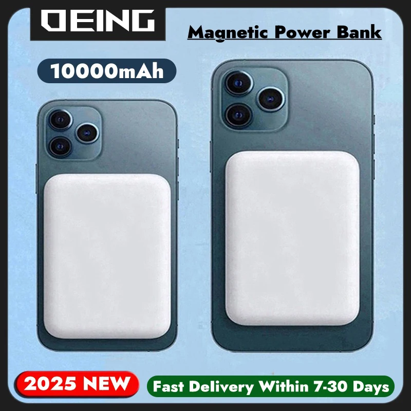 10000 мАч Магнитный блок питания iPhone Магнитный блок питания 11 12 13 14 15 16 17 Pro Max Внешний вспомогательный аккумулятор