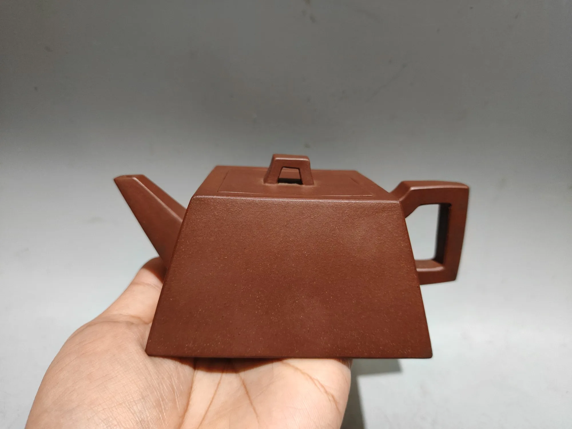 Yixing Purple Clay Teapot Four sided trapezoidal shaped pot Great Wall Pot Kettle Teapot Flagon Amass wealth Ornaments