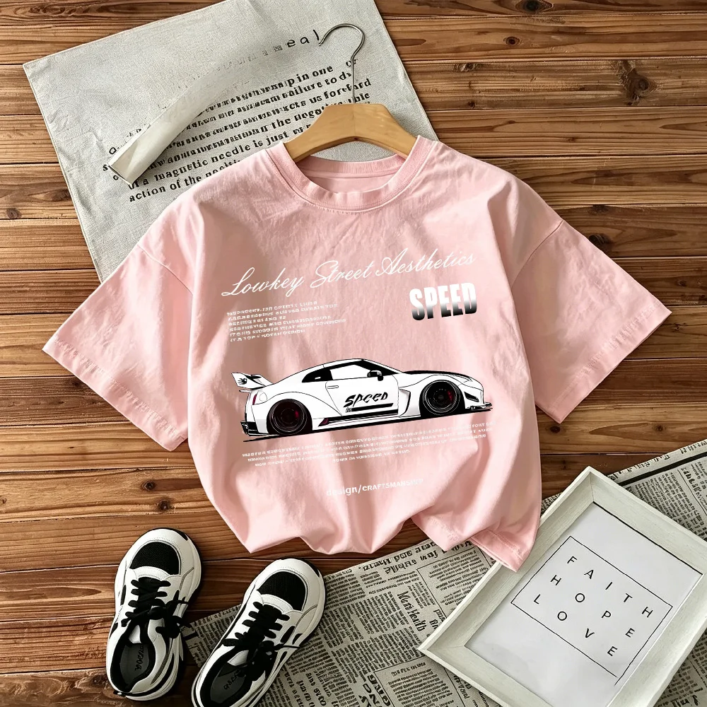 Summer New Children's T-shirt Loose Comfortable Soft Skin Friendly Fashionable Versatile Car Printed Top