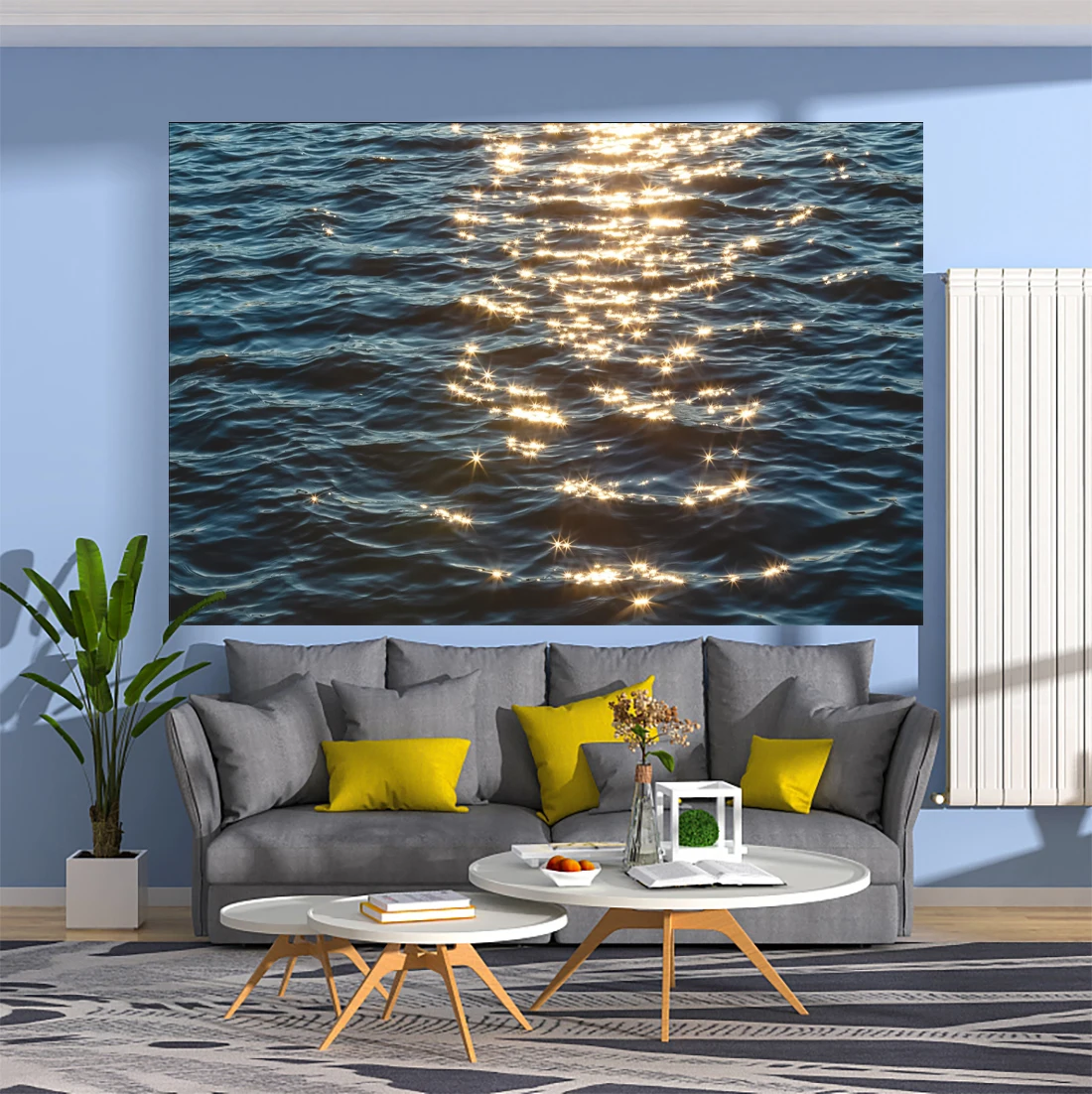 Shimmering Sea Surface Wall Haning Tapestry Landscape Printed Home Decoration Vacation Backdrop Sofa Blanket