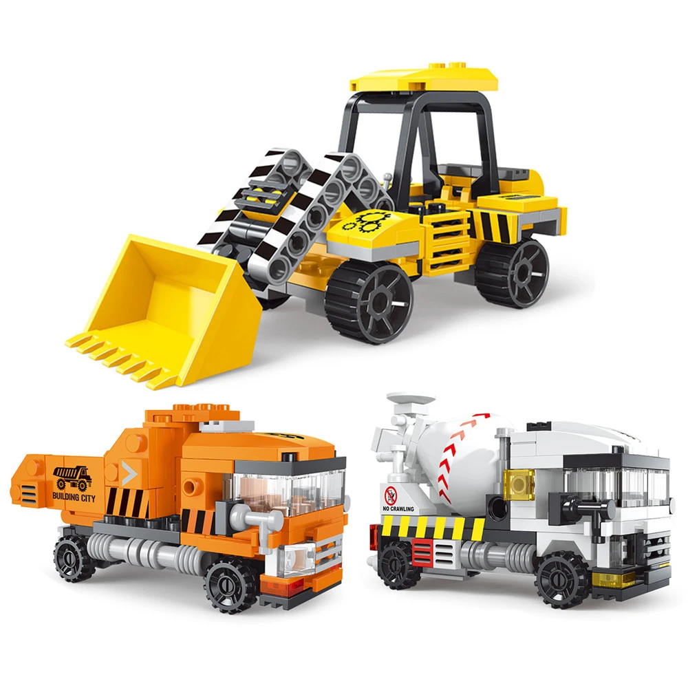 City Creativity Armored Vehicle City Engineering Car Truck Bulldozer Mixer Truck Building Blocks Bricks Model Toys For Kids