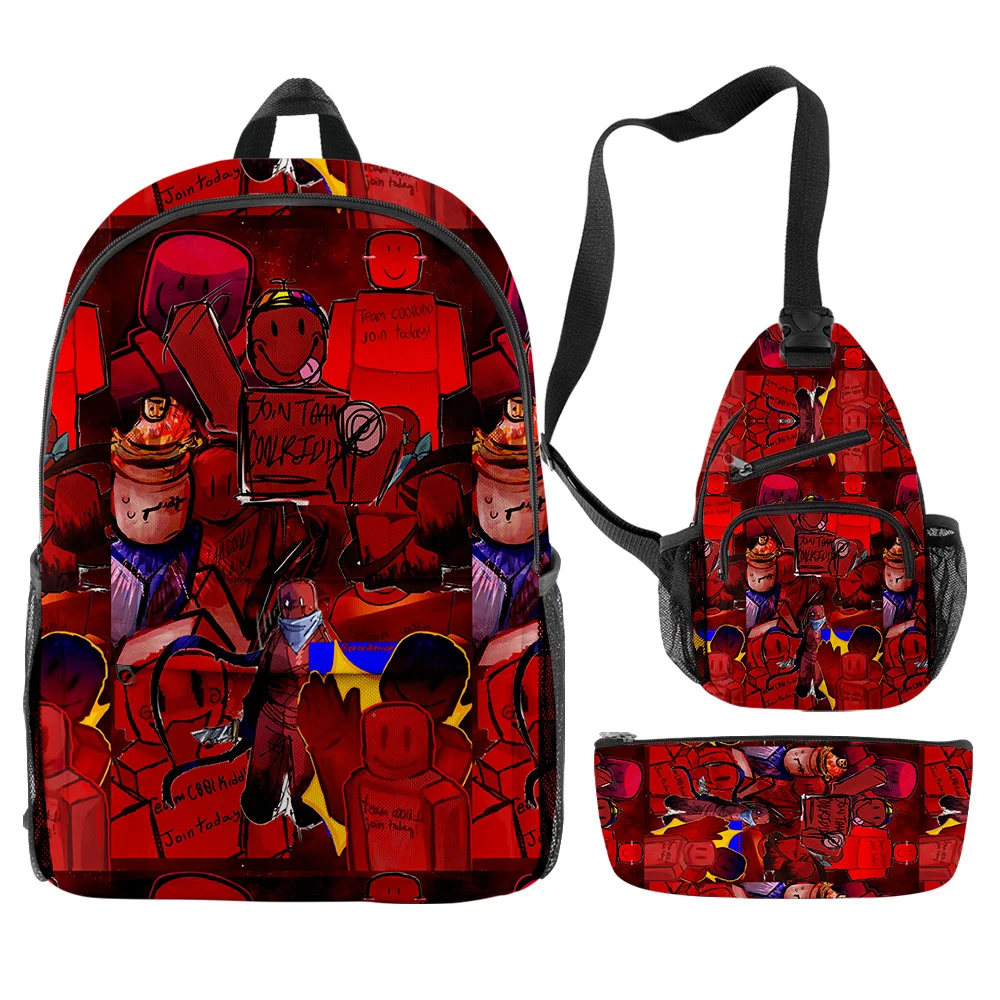 Hip Hop Popular divertido novedad Gubby felpa impresión 3D 3 unids/set mochilas escolares para alumnos mochila de viaje para ordenador portátil bolsa de pecho estuche para lápices