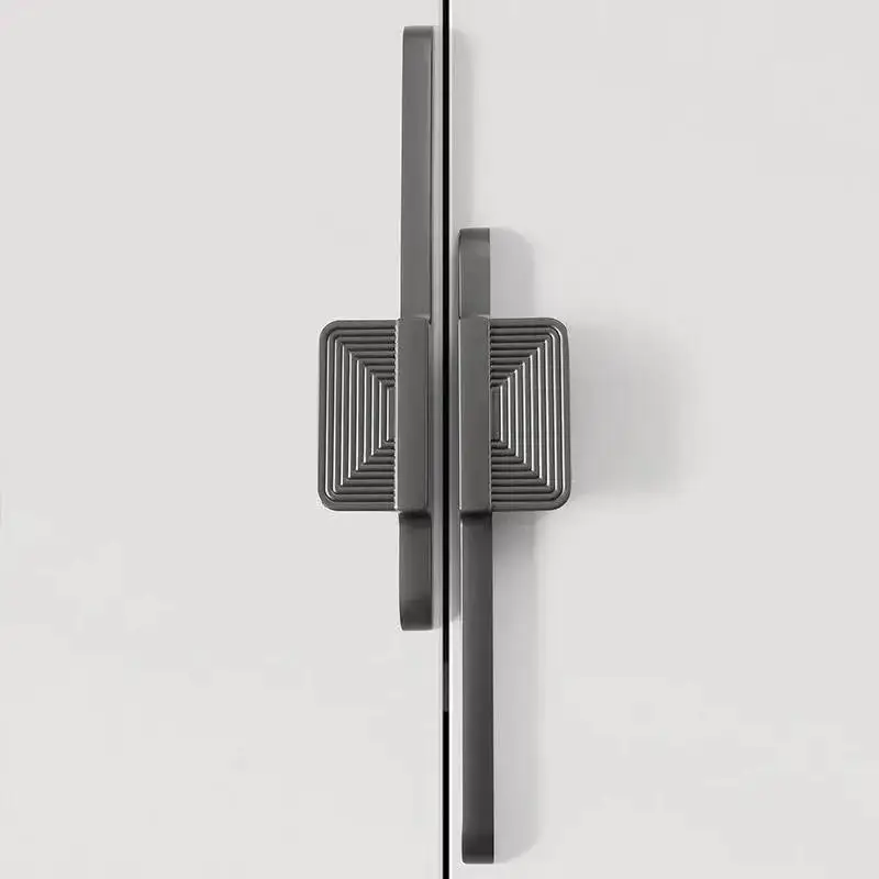 Modern Golden Gray Square Counter Furniture Cabinet Door Drawer Pulls Kitchen Cupboard Door Handle Wardrobe Handles Hardware