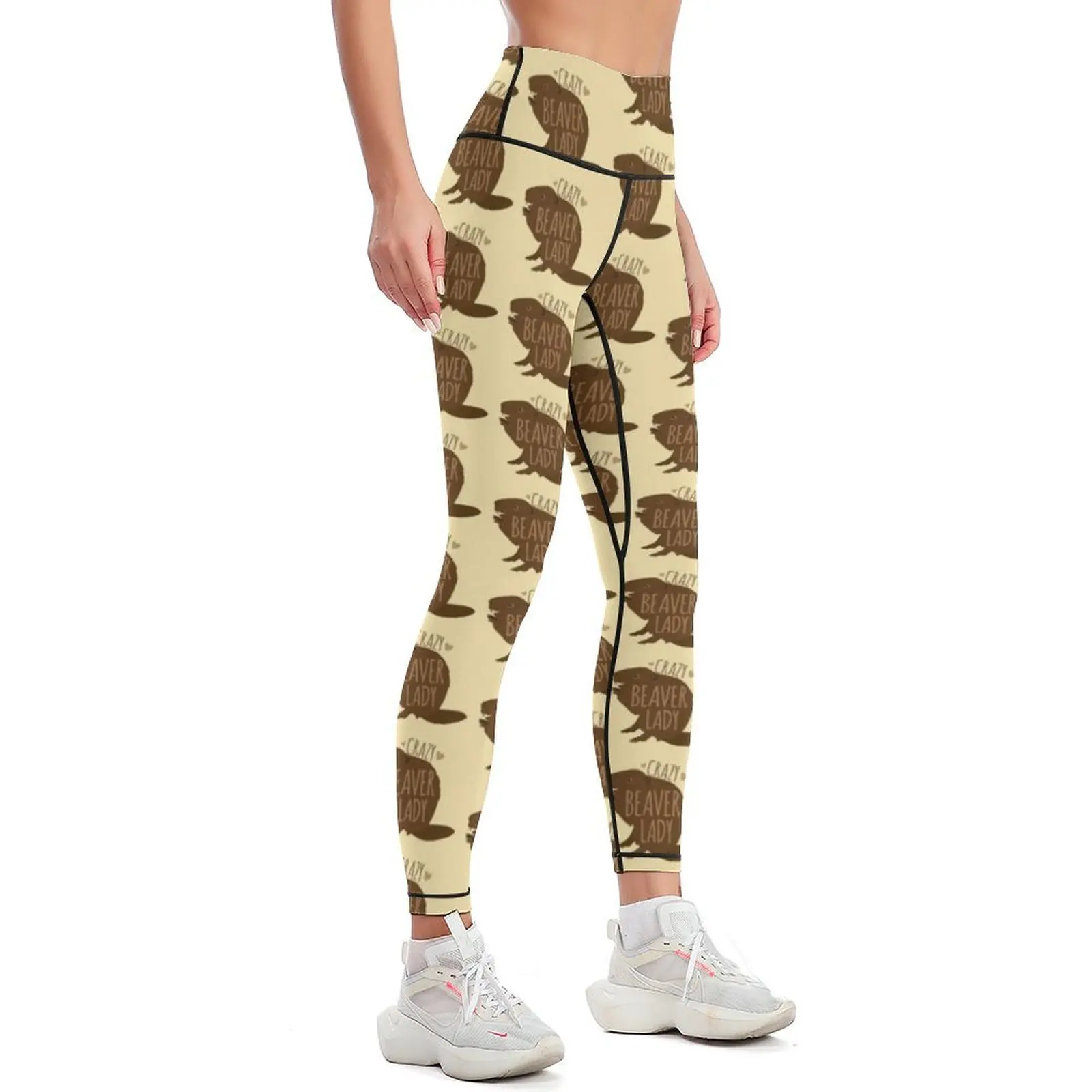 Crazy Beaver Lady Leggings for girls Fitness's gym clothes sports woman gym Womens Leggings