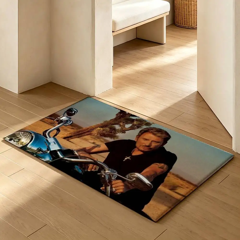 COOL J-Johnny H-Hallyday  Soft Absorbent Decorative Floor Mat for Bathroom Entryway Living Room