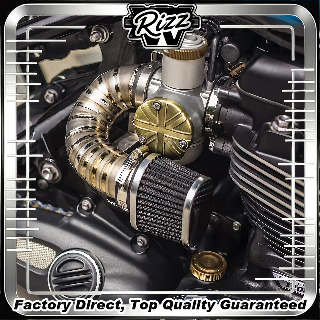 FOR Blued Titanium Bent Pipe Air Filter Mushroom Style Direct Replacement Modified External Element Bobber Motorcycle Accessorie