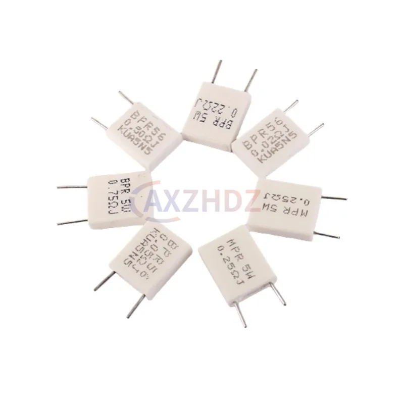 5PCS BPR MPR SLR 5W 0.01R - 0.5R Non-inductive Ceramic Cement Resistor Resistance 0.05R 0.1R 0.15R 0.22R 0.25R 0.33R 0.47R Ohm