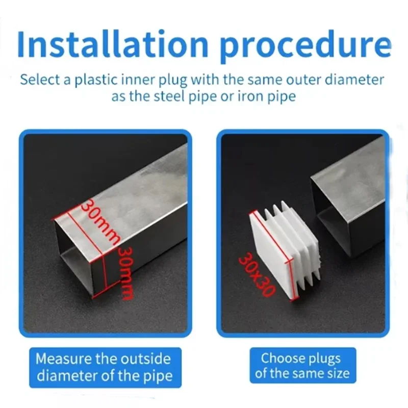 10-30 шт. серая пластиковая квадратная заглушка из полипропилена 10 мм-100 мм квадратная заглушка для труб квадратная заглушка для стола, стула, подставка для ног, мебельные аксессуары