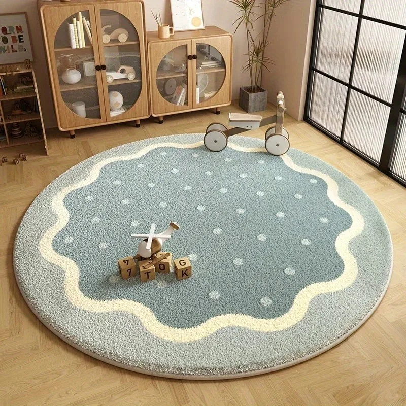 Round Wave Point Carpet Bathroom Antislip Mat Bedroom Rugs Bedside Living Room Sofas Home Decoration Minimalist Floor Mat