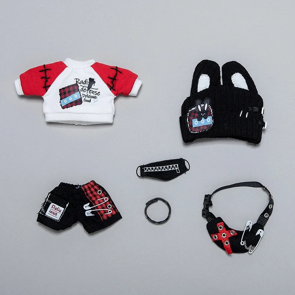 ชุดกระต่ายสไตล์ดาร์คสำหรับตุ๊กตา Ob11, Molly, Obitsu 11, 1/12 Bjd