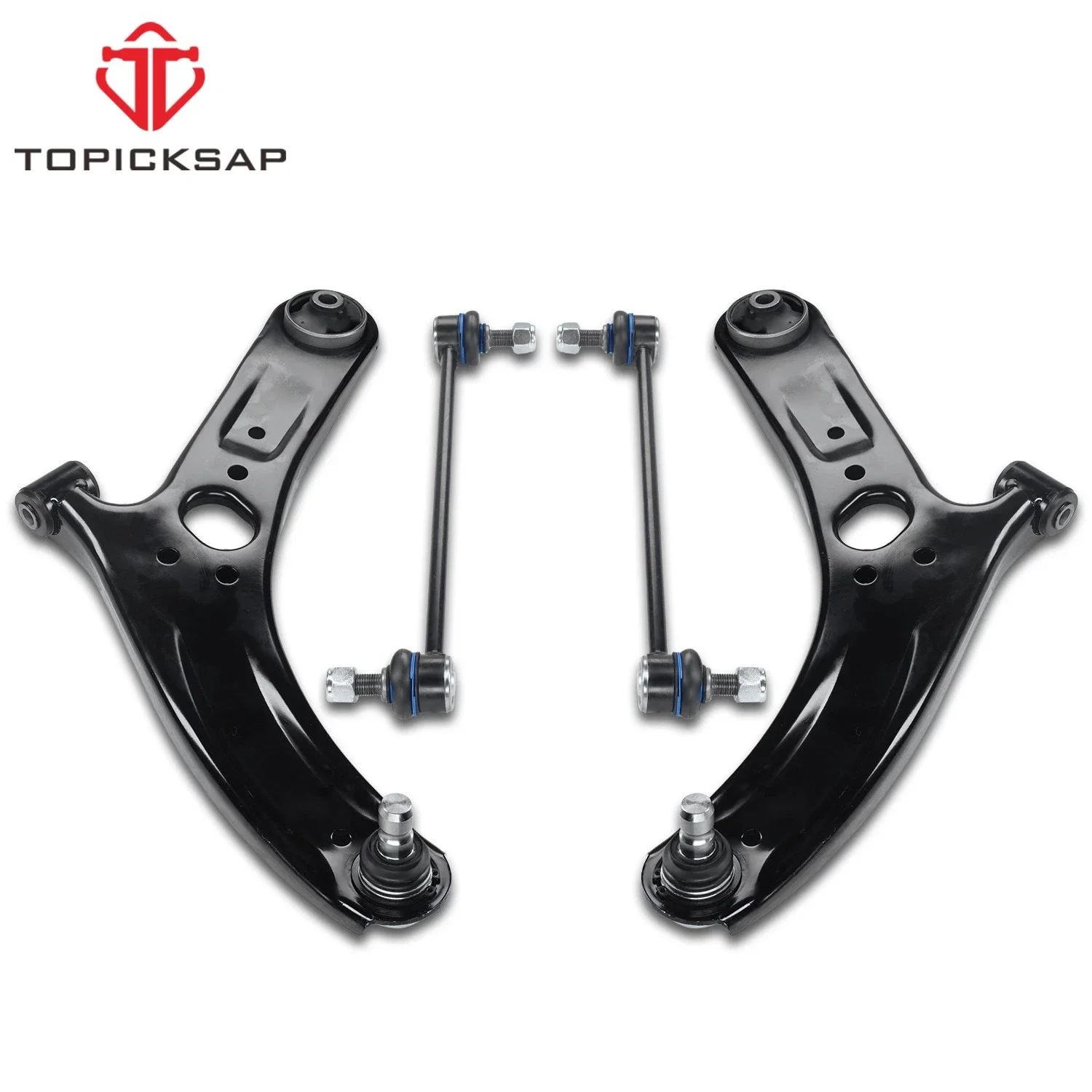 TOPICKSAP 4Pcs Front Lower Control Arm & Stabilizer Link Set for Kia Rio 2012-2017 K750523 54830H8000