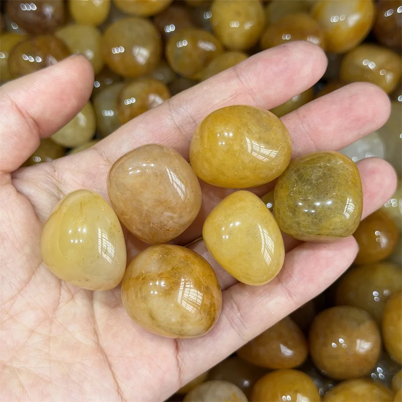 Natural Golden Healer Quartz Gravel Tumbled Bulk Stone healing Collectibles and Educational Use