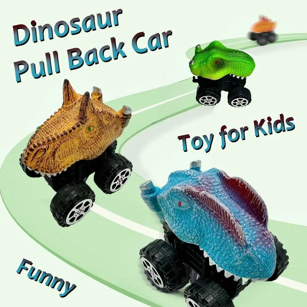 4szt Creative Press and Go Car Toy Mini Montessori Dinosaur Inertia Car Toy Cute Cool Dinosaur Pull Back Toy Car