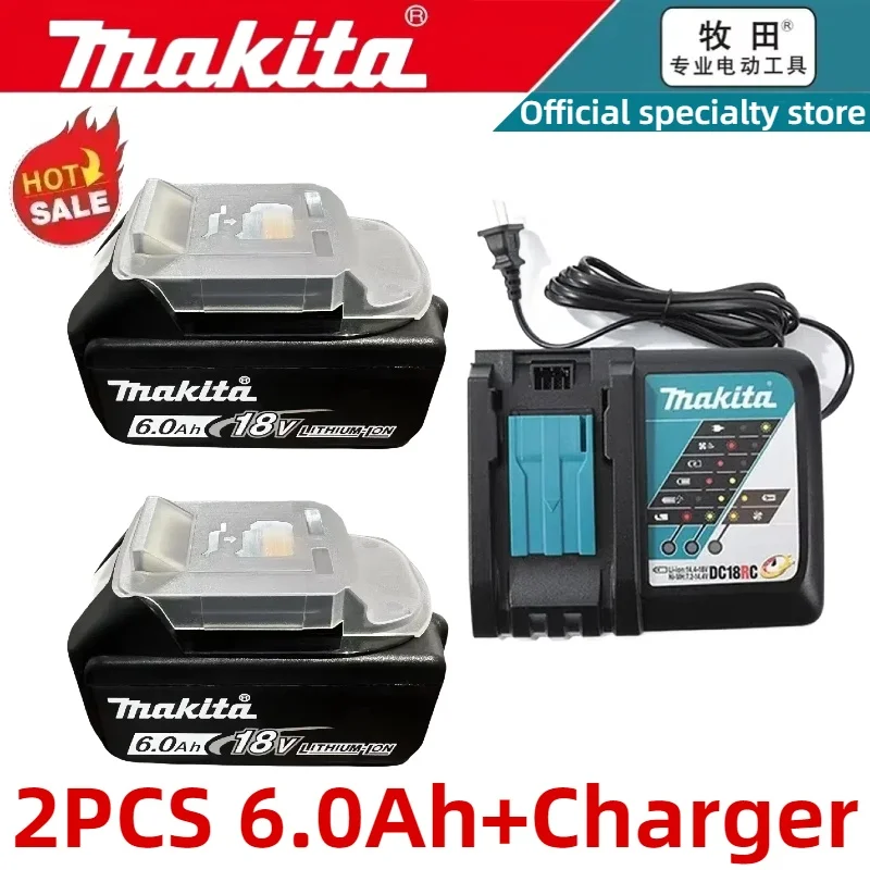 100% Original 6.0Ah 18V rechargeable 18650 battery for makita replace battery BL150B BL1860B BL1850 BL1860 with charger 18Volt