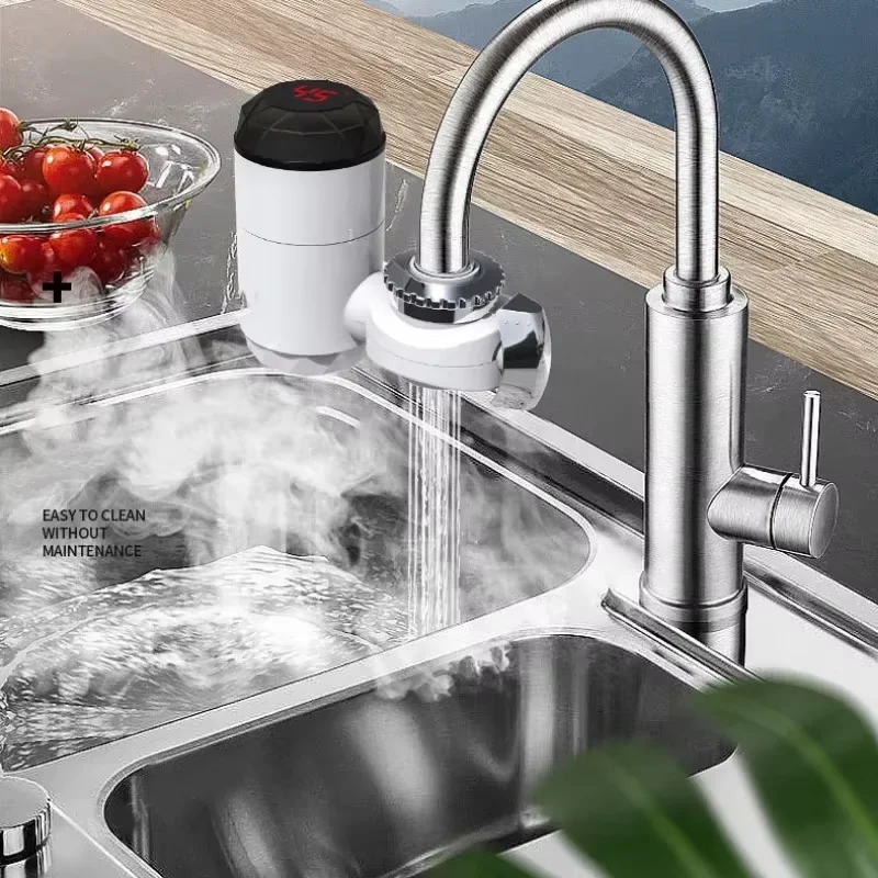 Household connected instant heating three second speed hot water faucet kitchen is free from installation of heating water