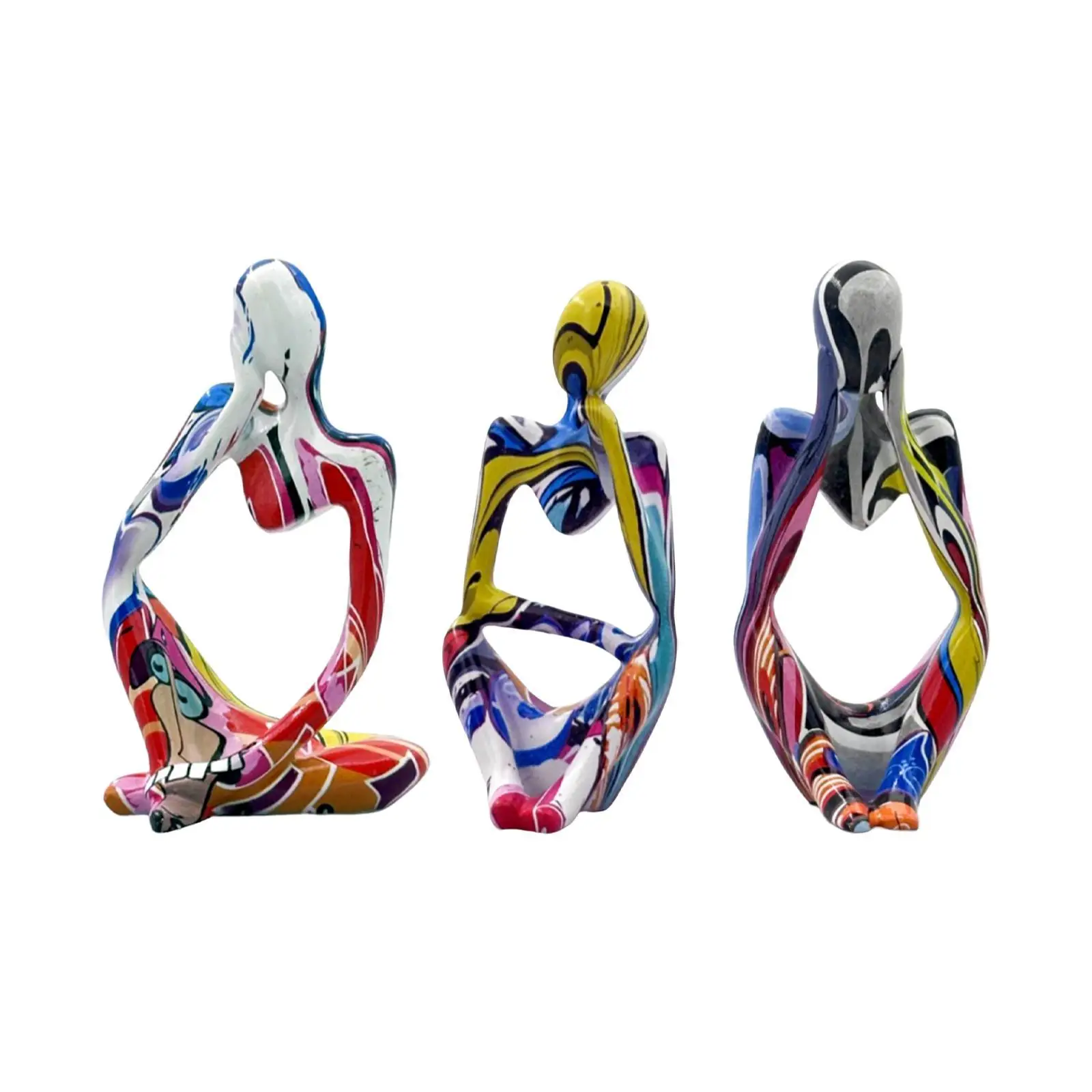 Abstract Sculpture Cabinet Farmhouse Ornaments Thinker Resin Statue Figurine