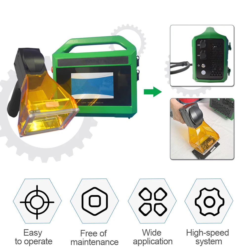 

Handheld JPT 30W 20W Portable Mini Metal Fiber Laser Marking Engraving Machine Marker Engraver